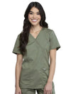 Cherokee Womens' WW Revolution Mock Wrap Top - Olive