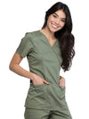 Cherokee Womens' WW Revolution Mock Wrap Top - Olive