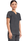 Cherokee Womens' WW Revolution Mock Wrap Top - Pewter