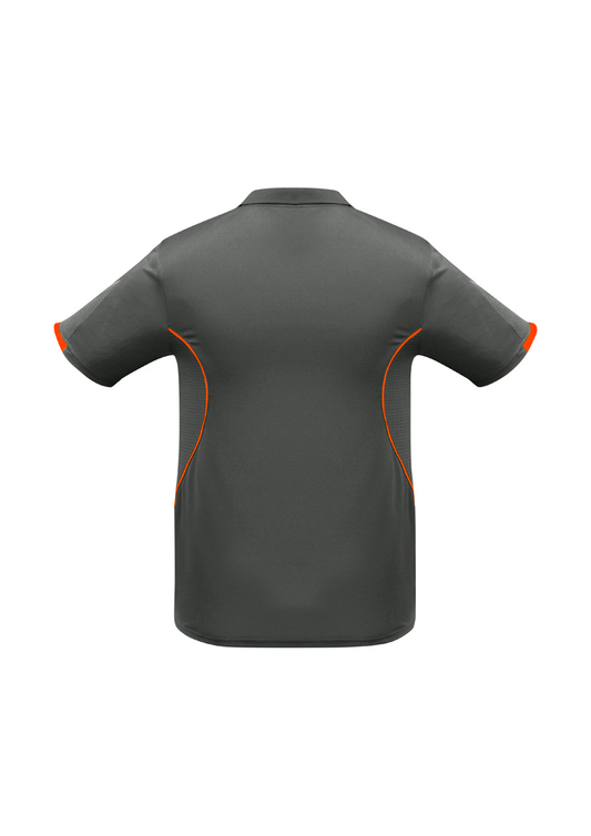 Razor Mens Polo Shirt - Grey/Fluoro Orange