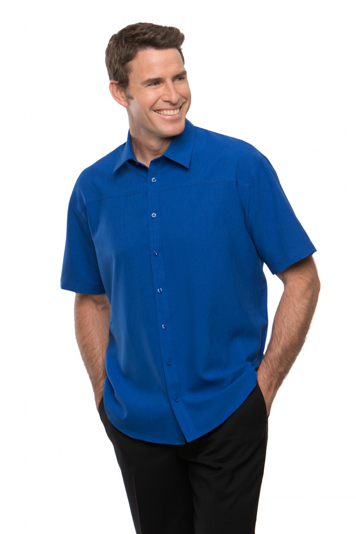 Royal blue short on sale sleeve dress shirt