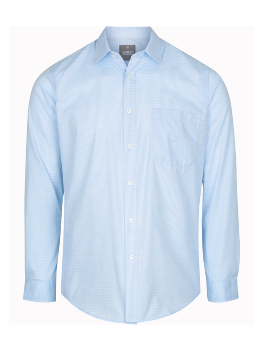 Mens Mini Check Long Sleeve Shirt