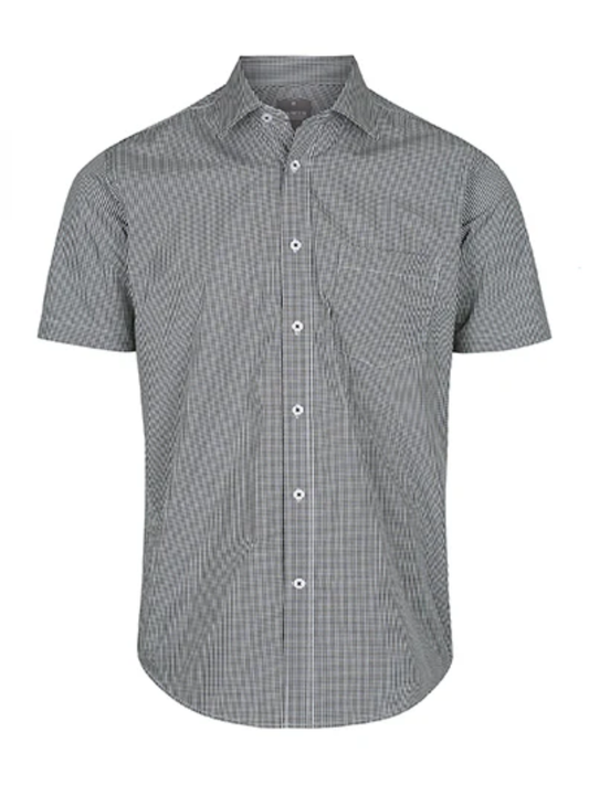 Mens Short Sleeve Gingham Shirt
