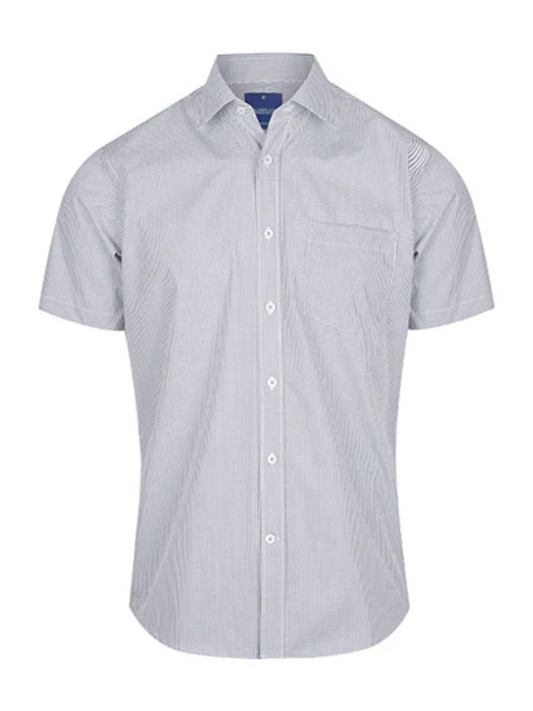 Mens Short Sleeve Gingham Shirt