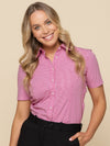 Womens Short Sleeve Gingham Shirt