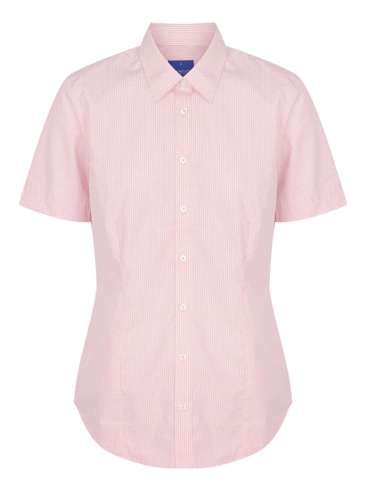 Womens Short Sleeve Gingham Shirt