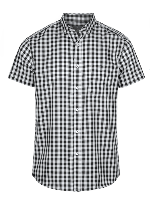 Mens Short Sleeve Royal Oxford Casual Shirt