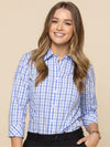 Womens Tonal Check 3/4 Sleeve Shirt