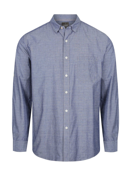 Mens Chambray Dobby Long Sleeve Casual Shirt