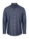 Mens Denim Dobby Long Sleeve Casual Shirt