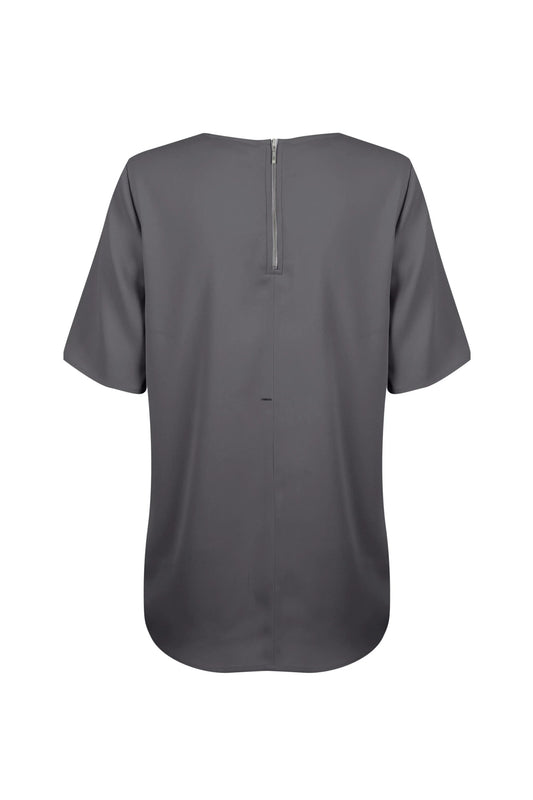 Short Sleeve Soft Taylor Top - Charcoal