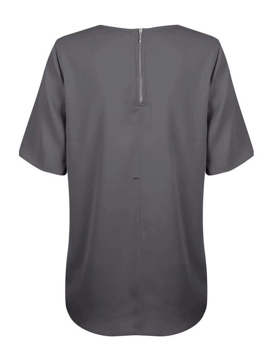 Short Sleeve Soft Taylor Top - Charcoal