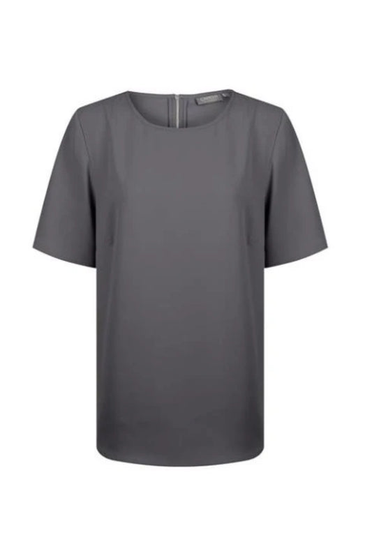 Short Sleeve Soft Taylor Top - Charcoal