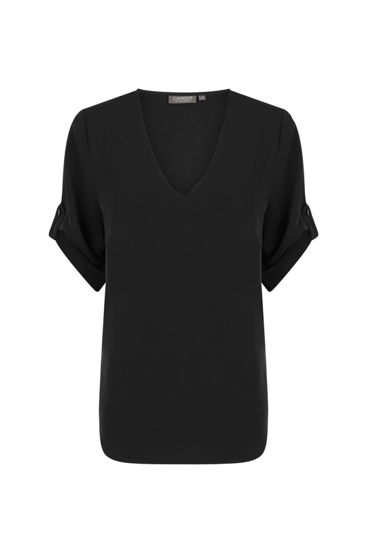 Reese V Neck Top - Black