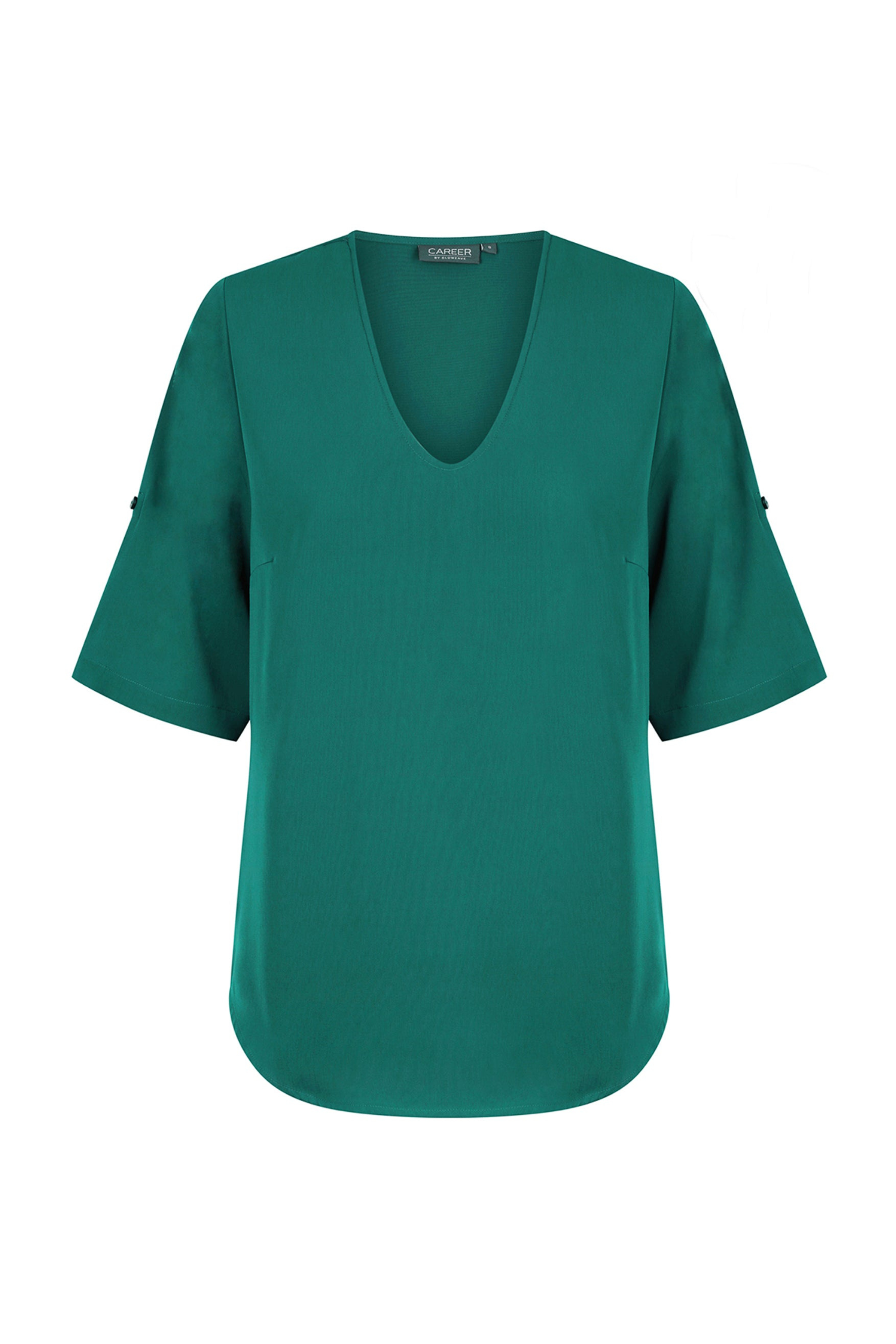 Reese V Neck Top - Emerald