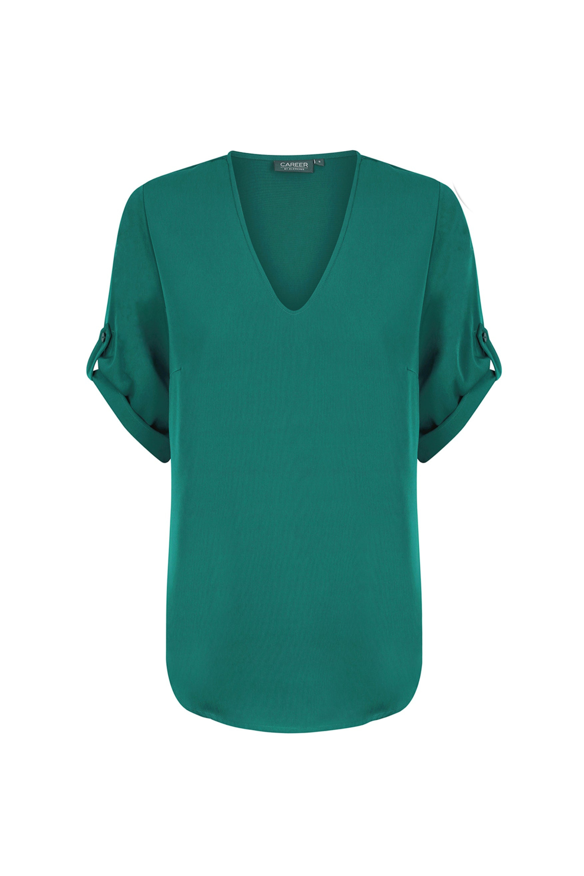 Reese V Neck Top - Emerald