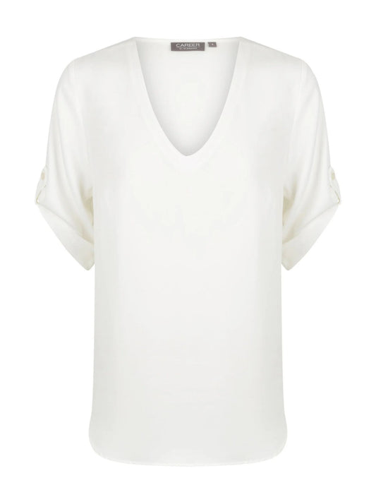 Reese V Neck Top - Ivory