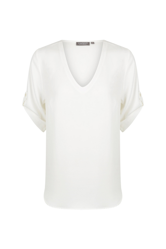 Reese V Neck Top - Ivory