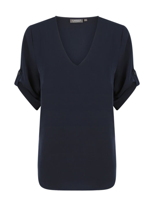 Reese V Neck Top - Navy