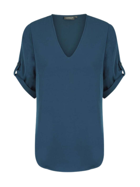 Reese V Neck Top - Ocean