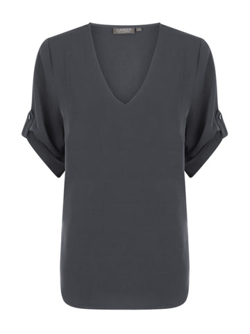 Reese V Neck Top - Silver