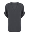 Reese V Neck Top - Charcoal
