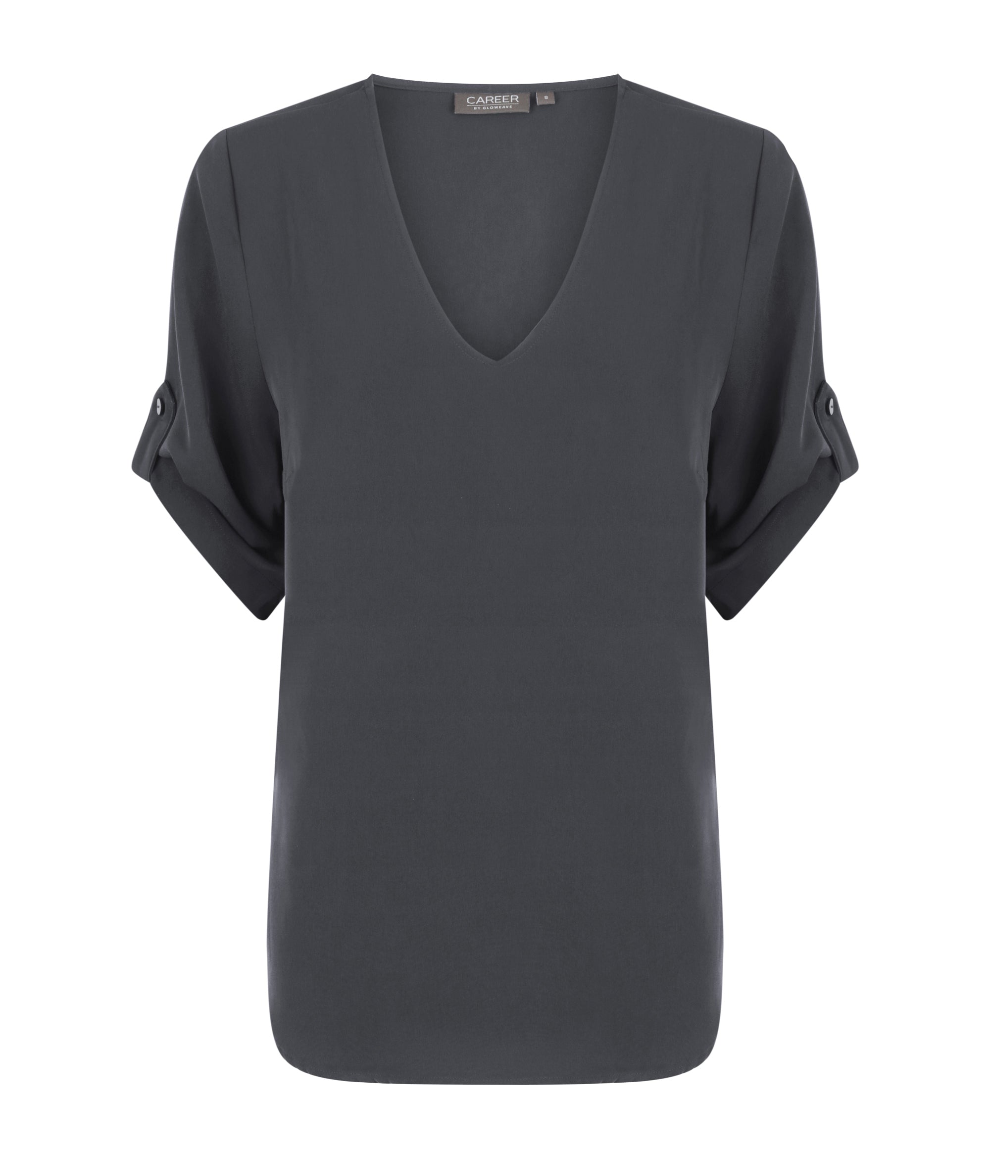 Reese V Neck Top - Charcoal