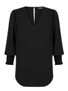 Cleo V Neck Shirred Cuff Top