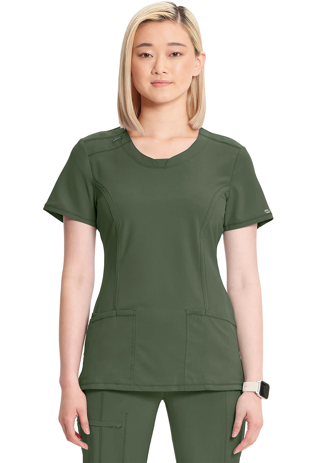 Cherokee Women's Infinity Round Neck Top - Olive