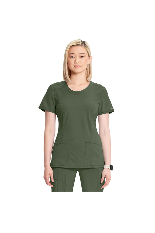 Cherokee Women's Infinity Round Neck Top - Olive