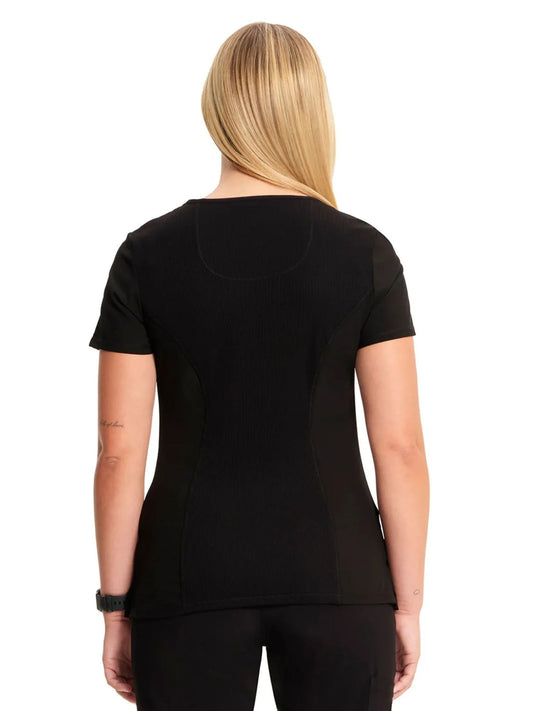Cherokee Women's Infinity Mock Wrap Top - Black