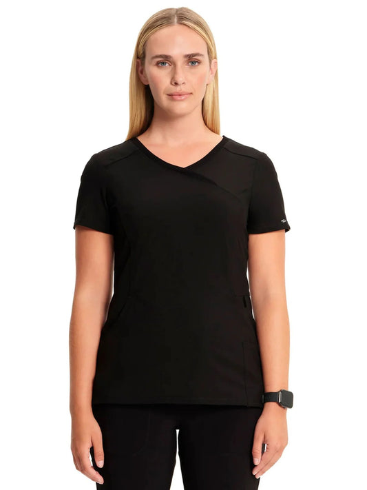 Cherokee Women's Infinity Mock Wrap Top - Black