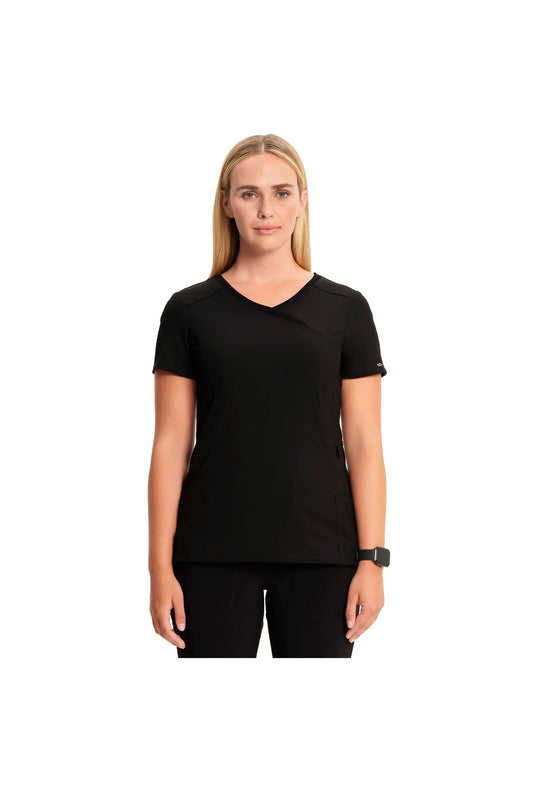 Cherokee Women's Infinity Mock Wrap Top - Black