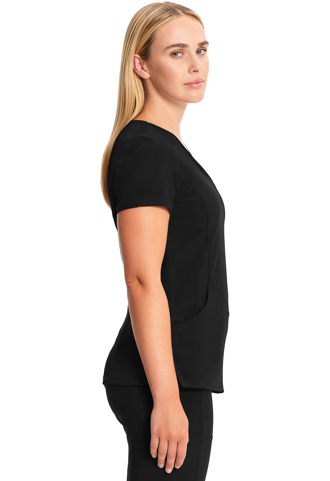 Cherokee Women's Infinity Mock Wrap Top - Black