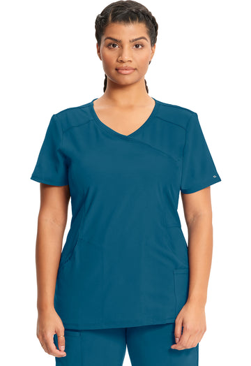 Cherokee Women's Infinity Mock Wrap Top - Caribbean Blue