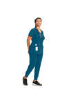 Cherokee Women's Infinity Mock Wrap Top - Caribbean Blue