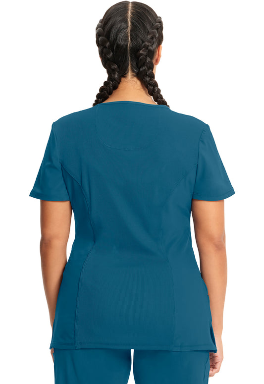 Cherokee Women's Infinity Mock Wrap Top - Caribbean Blue