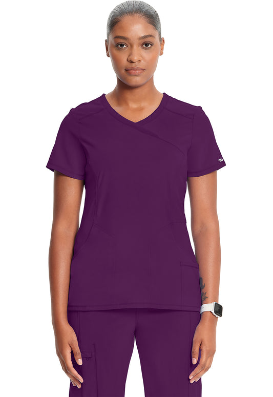 Cherokee Women's Infinity Mock Wrap Top - Eggplant