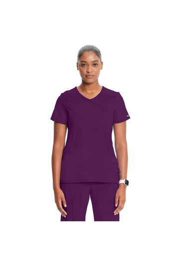 Cherokee Women's Infinity Mock Wrap Top - Eggplant