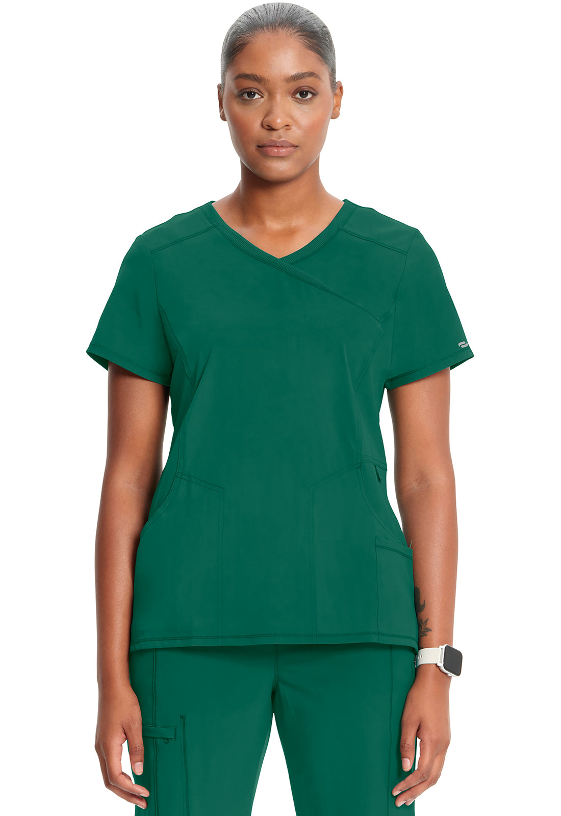 Cherokee Women's Infinity Mock Wrap Top - Hunter Green