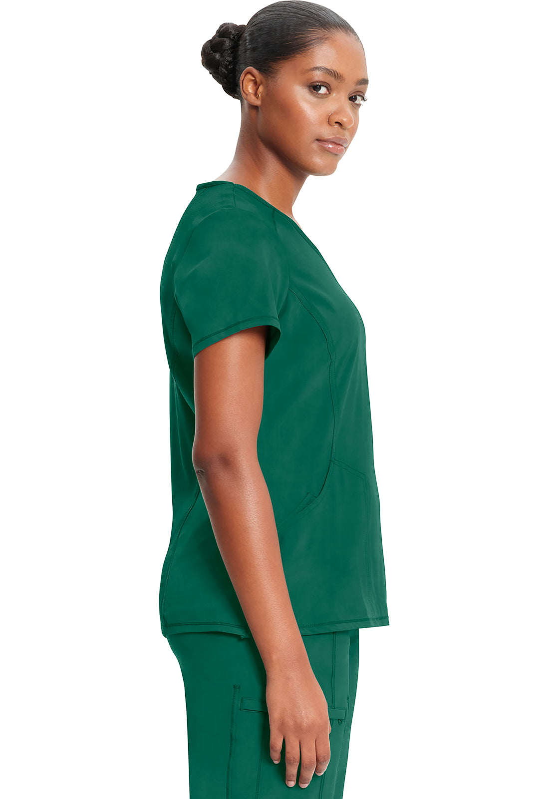 Cherokee Women's Infinity Mock Wrap Top - Hunter Green