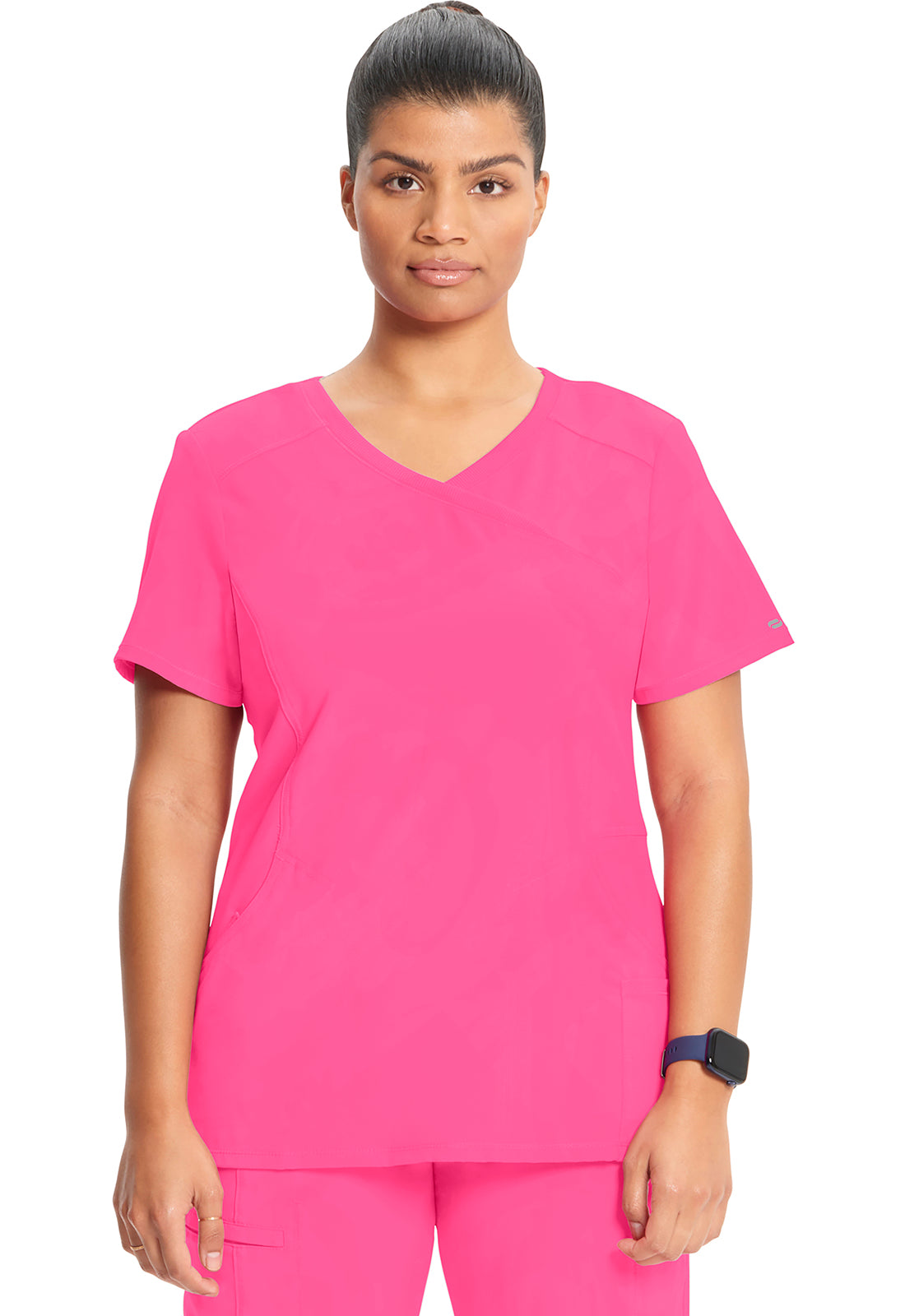 Cherokee Women's Infinity Mock Wrap Top - Pink