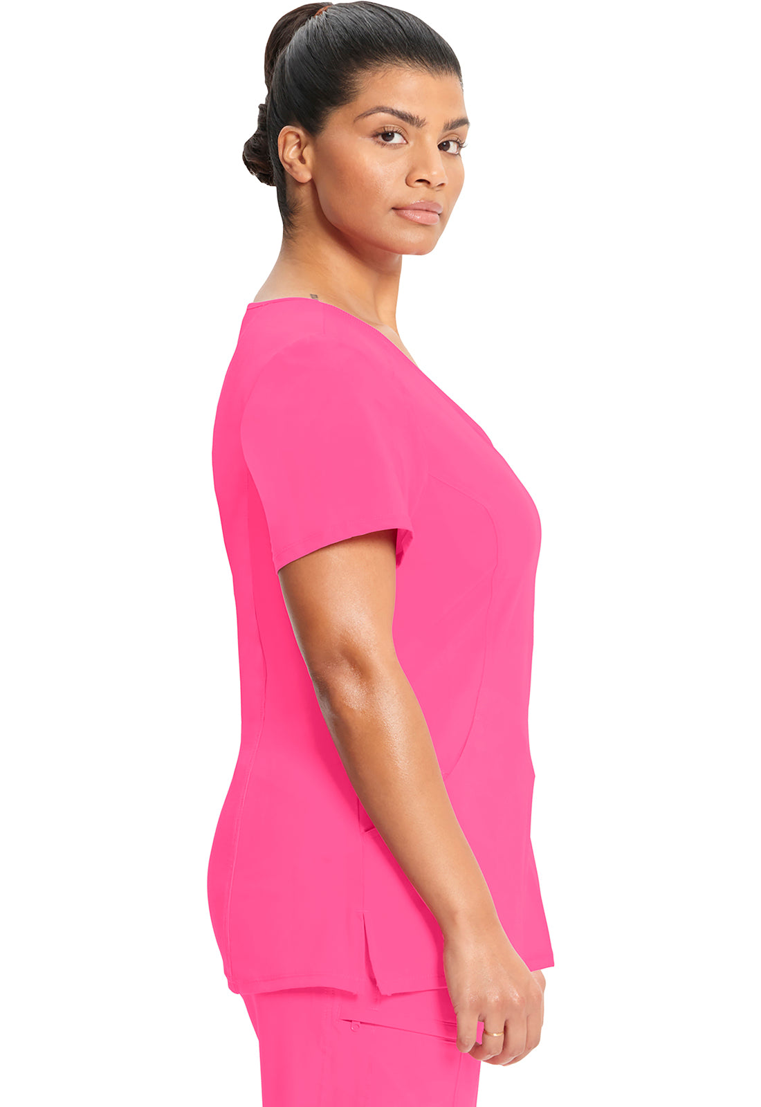 Cherokee Women's Infinity Mock Wrap Top - Pink