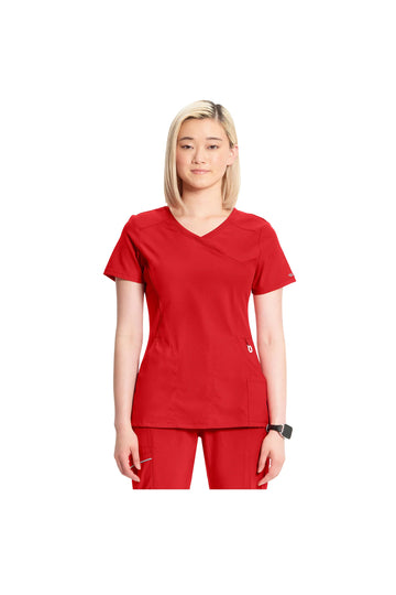 Cherokee Women's Infinity Mock Wrap Top - Red