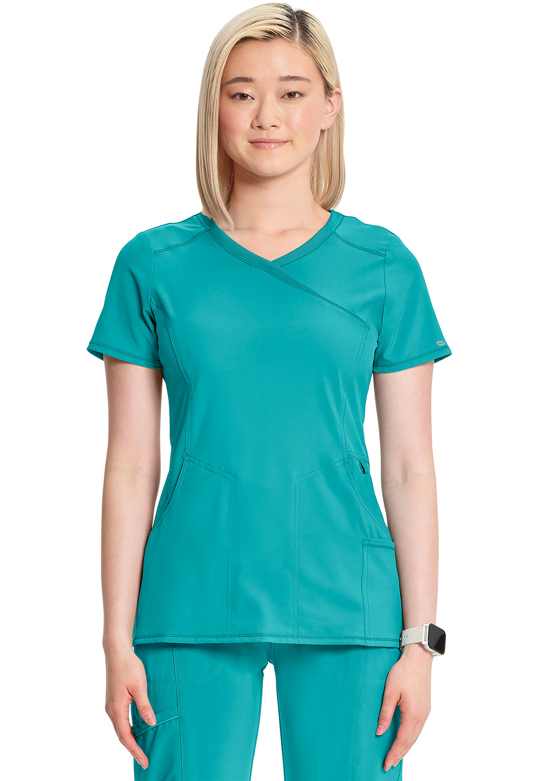 Cherokee Women's Infinity Mock Wrap Top - Teal