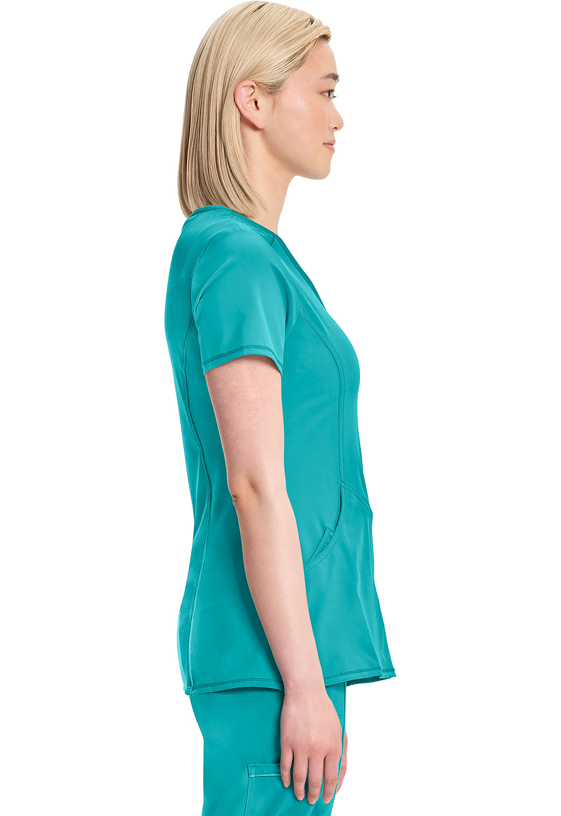 Cherokee Women's Infinity Mock Wrap Top - Teal