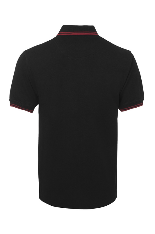 Men's Contrast Polo - Black/Red