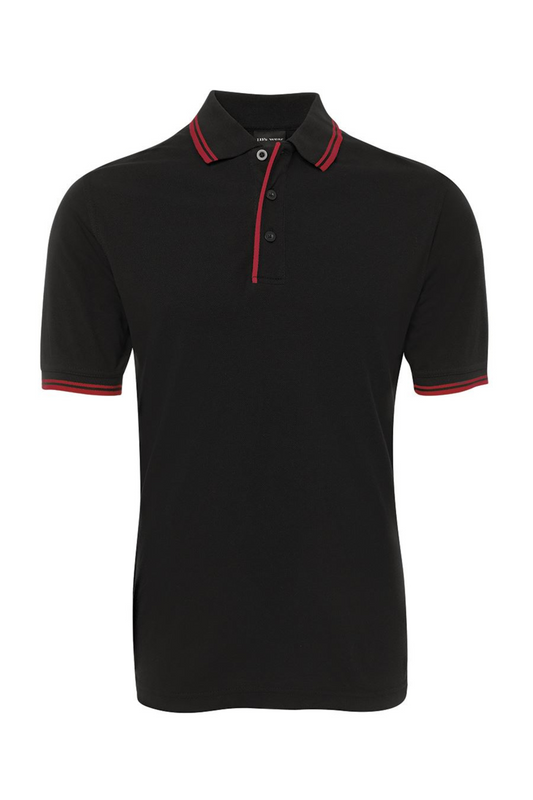 Men's Contrast Polo - Black/Red