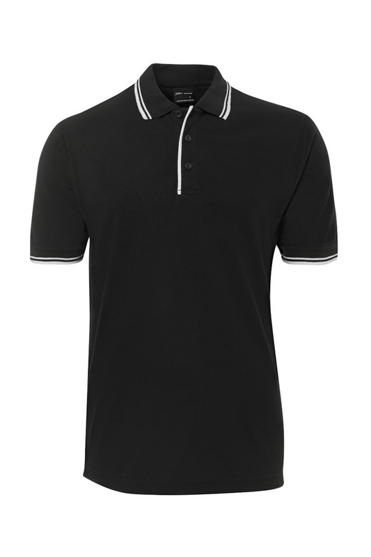 Men's Contrast Polo - Black/White