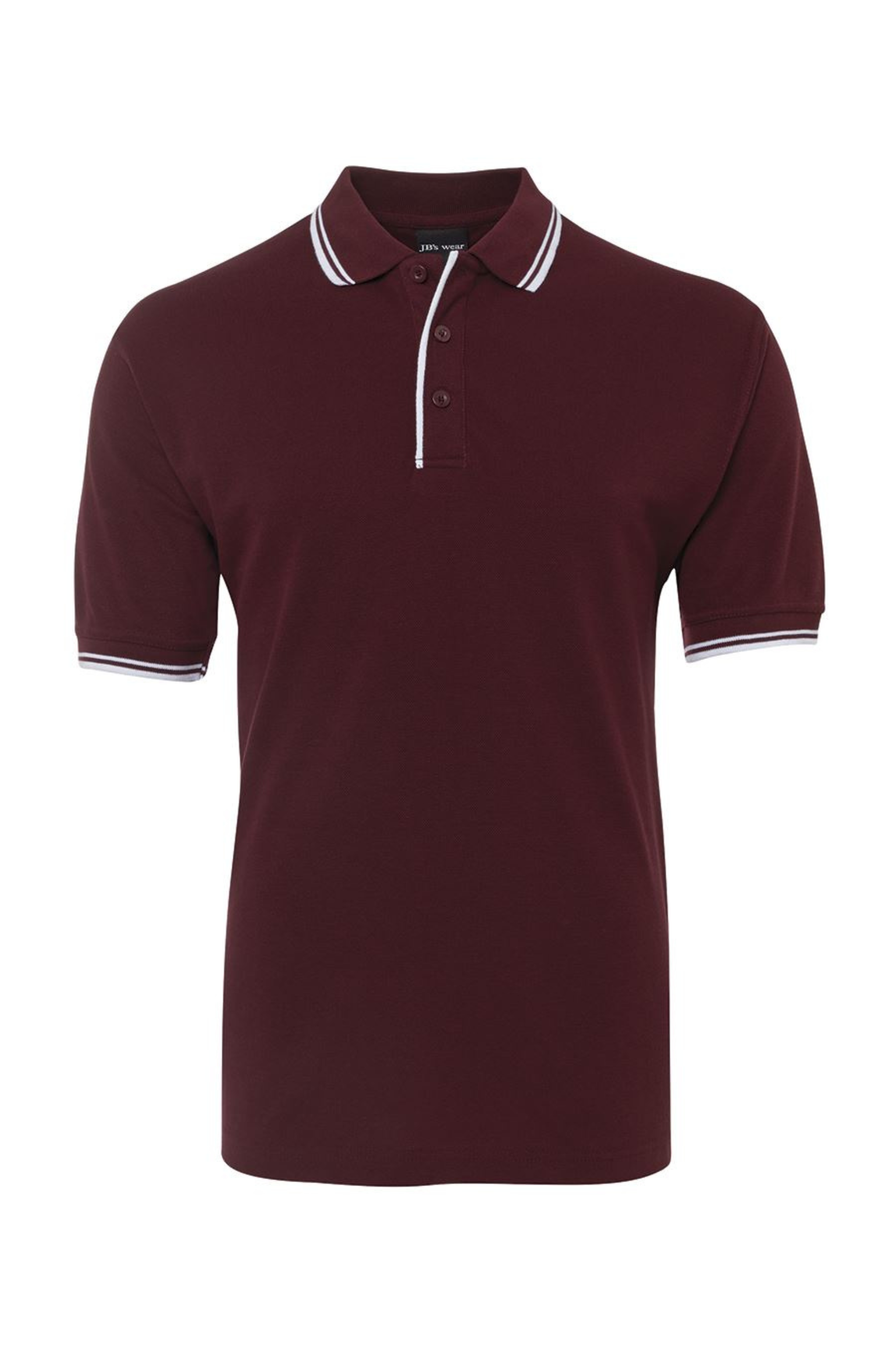 Men's Contrast Polo - Maroon/White